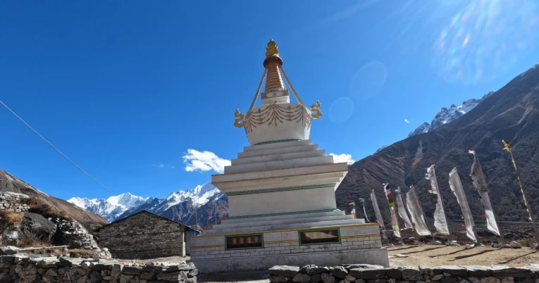 A traditional Buddhist chorten in Langtang Valley