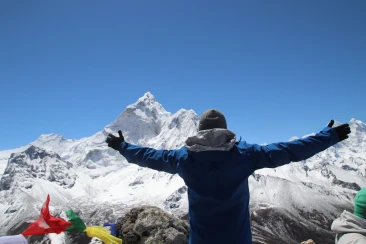 Client posing with mt. amadablam