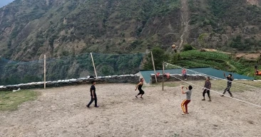 Boys Playing Volleyball