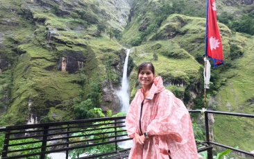 Client near Waterfall