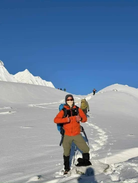 Close to the Larkya top
