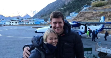 couple in lukla airport
