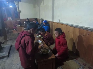 Dinner at Satek Gompa