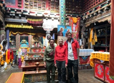Inside Buddhist monastery