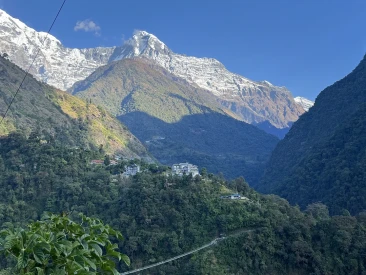 Jhinu Village with mountains