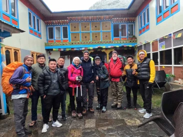 our group on the way to namche
