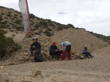 trekkers taking rest